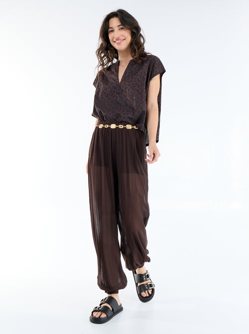 Short-sleeved V-neck blouse - Kiabi