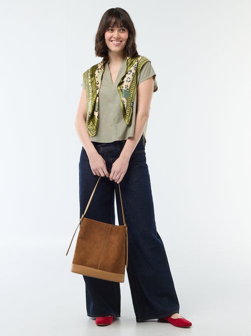 Short-Sleeved V-Neck Blouse - Kiabi