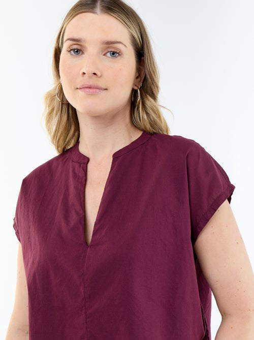 Short-sleeved V-neck blouse - Kiabi