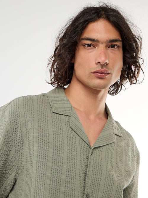 Short-Sleeved Waffle Knit Shirt - Kiabi