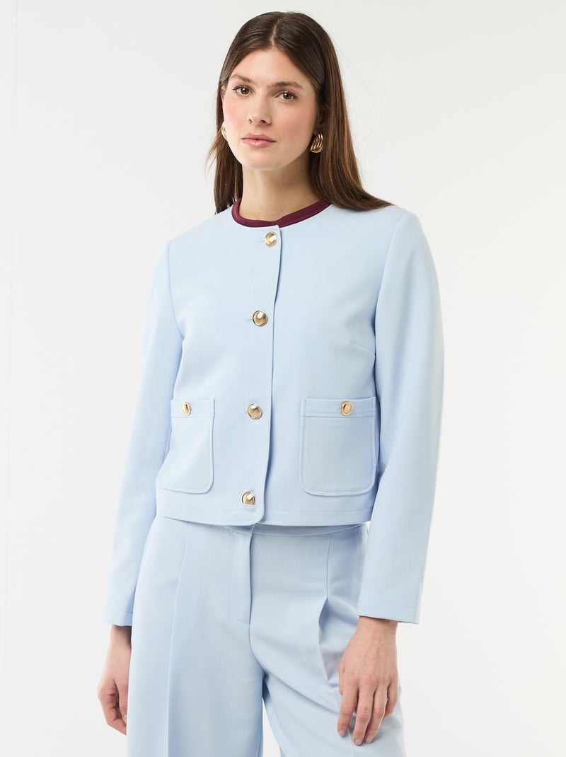 Short Solid Occasion Jacket Blue - Kiabi