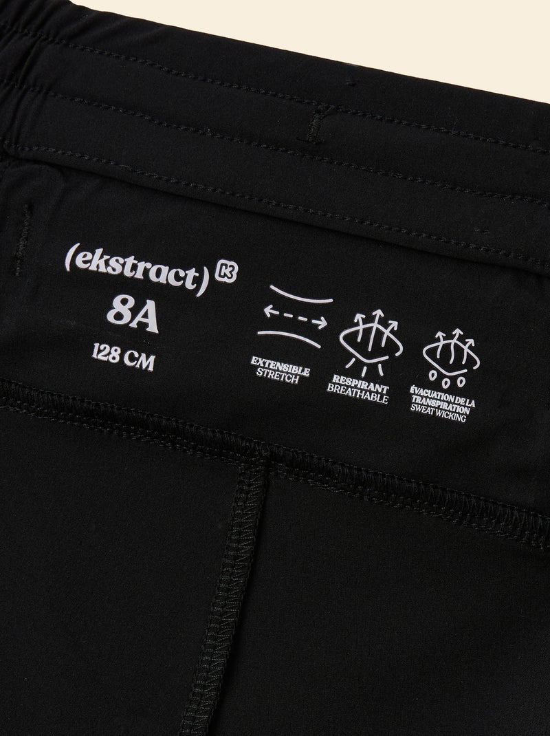 Short sportivo con tasca posteriore con zip - (ekstract) Nero - Kiabi