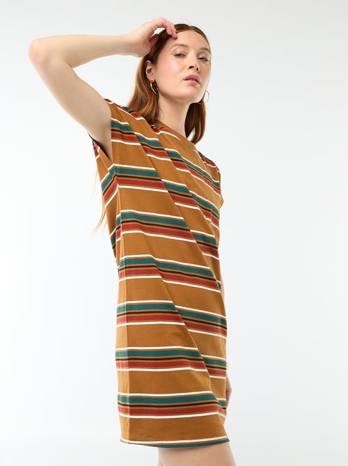 Short T-shirt Dress with Short Sleeves - Kiabi