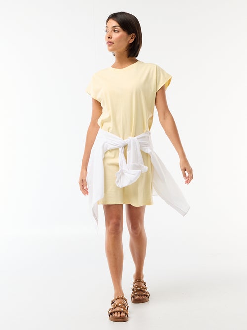 Short T-shirt Dress with Short Sleeves - Kiabi