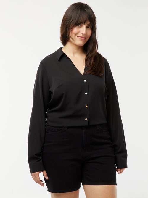 Short taille haute en jean 5 poches - Kiabi