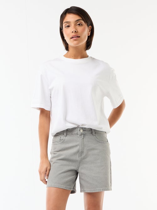 Short taille haute en jean - Kiabi