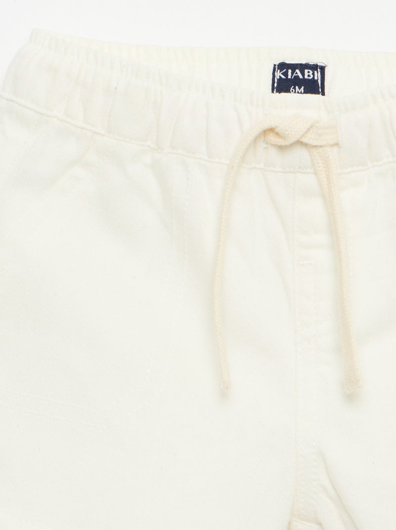 Short uni denim Blanc - Kiabi