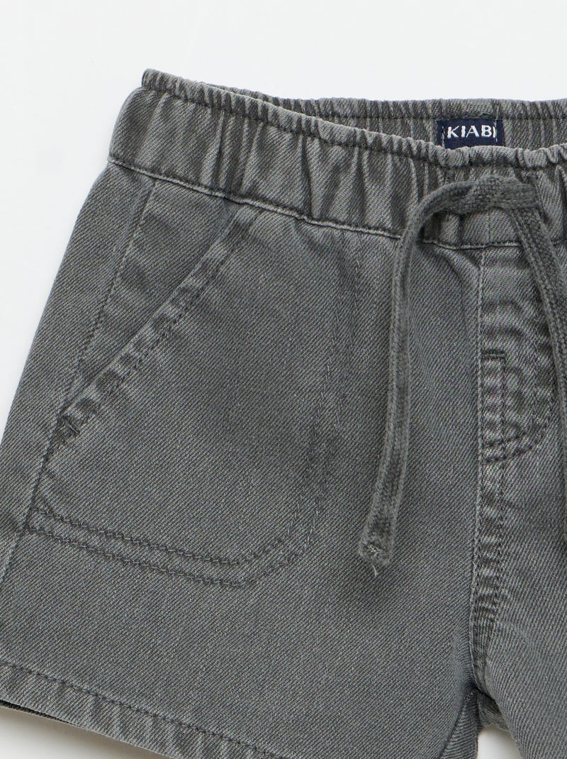 Short uni denim Gris - Kiabi