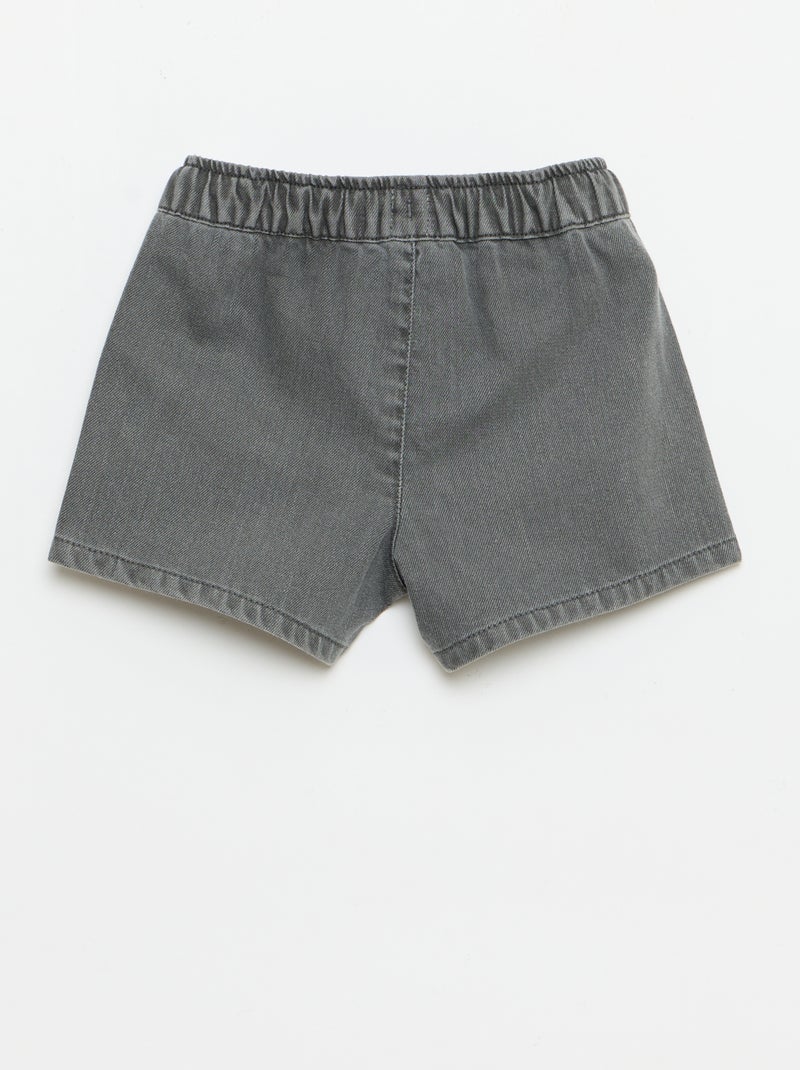 Short uni denim Gris - Kiabi