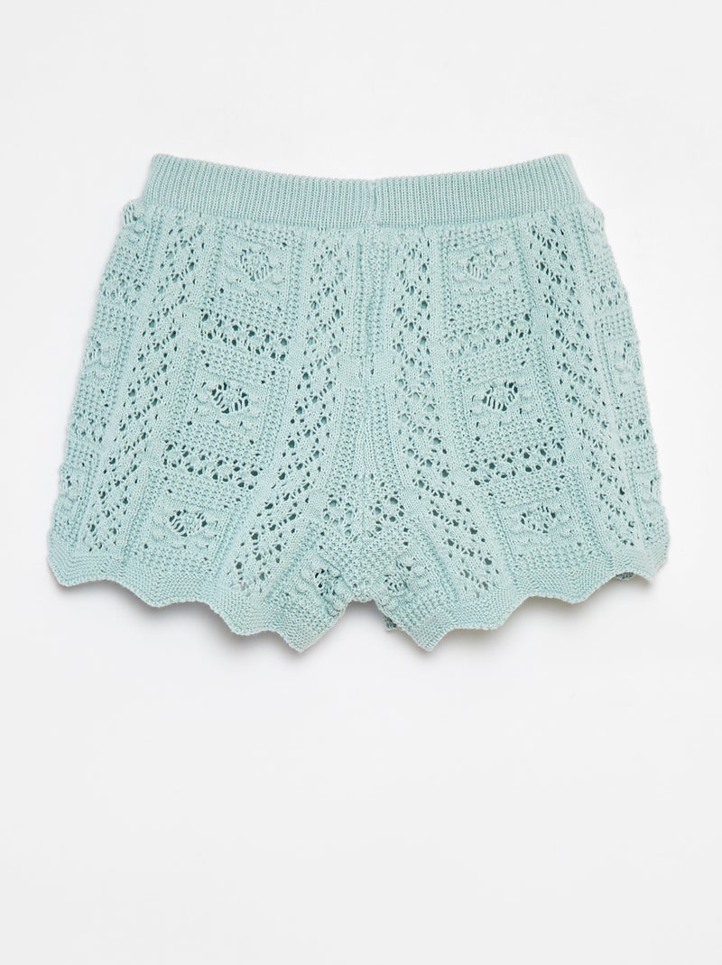 Short uni en crochet VERT - Kiabi