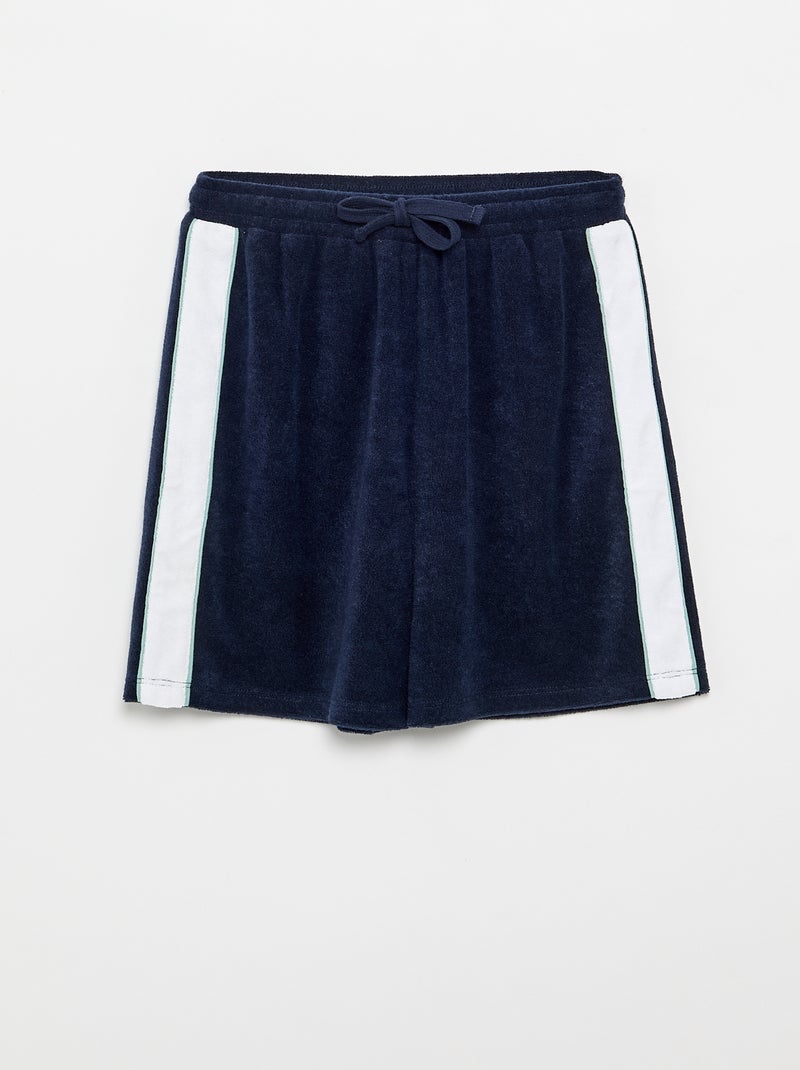 Shorts and T-shirt set with contrast stripes Blue - Kiabi