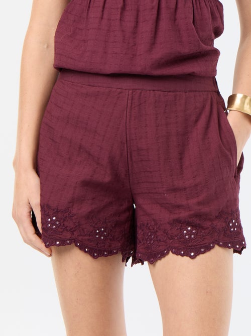 Shorts mit Stickereien und Spiegel-Pailletten - Kiabi