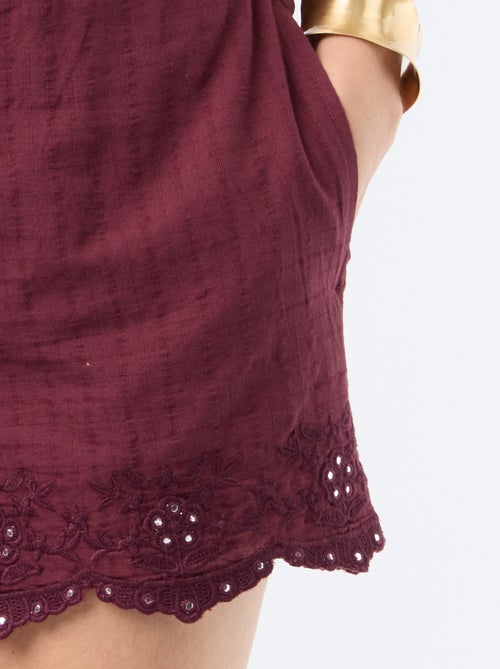 Shorts mit Stickereien und Spiegel-Pailletten - Kiabi