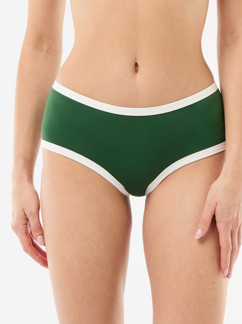 Shorty de bain avec bords contrastés Vert - Kiabi