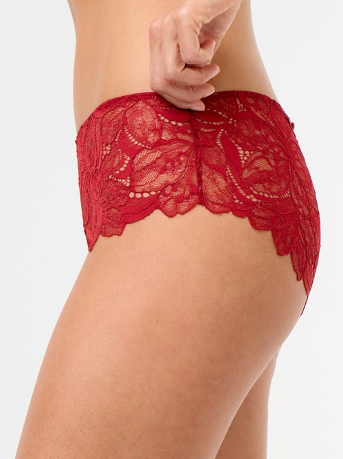 Shorty en dentelle pailletée - Kiabi