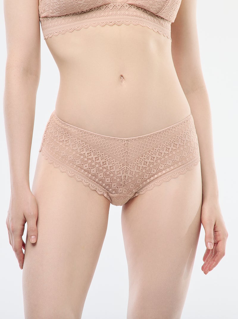 Shorty en dentelle Rose - Kiabi