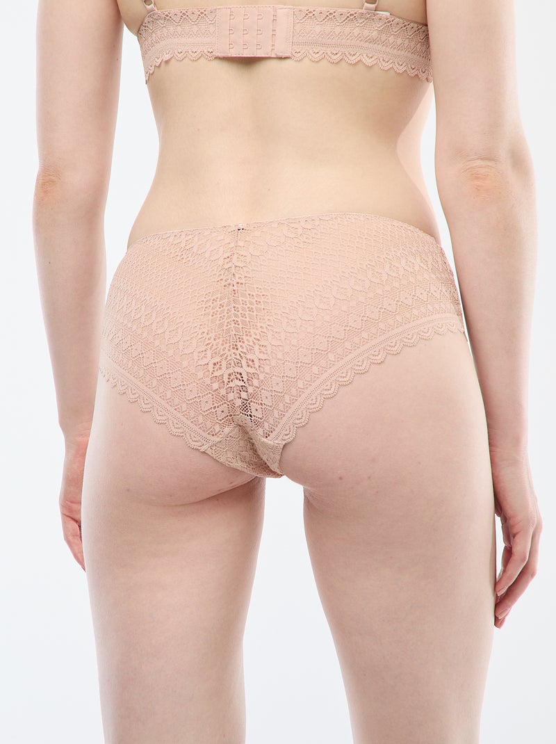 Shorty en dentelle Rose - Kiabi