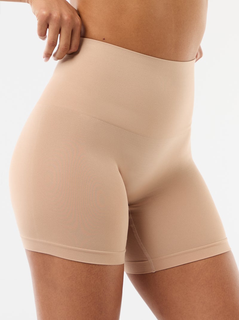 Shorty en microfibre Beige - Kiabi