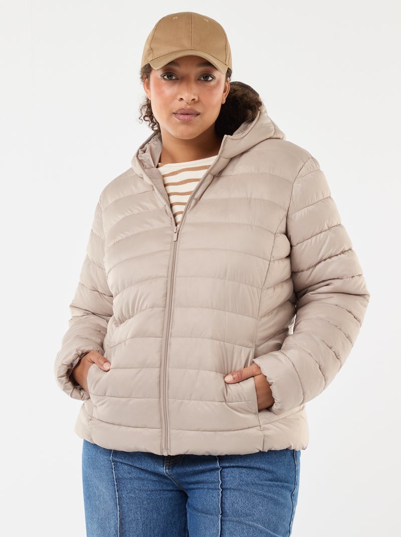 Showerproof quilted padded jacket Beige - Kiabi