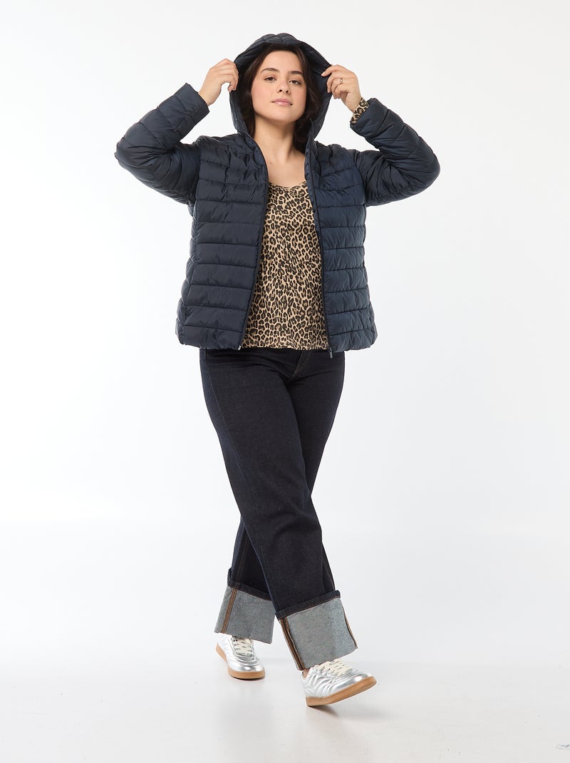 Showerproof quilted padded jacket blue - Kiabi