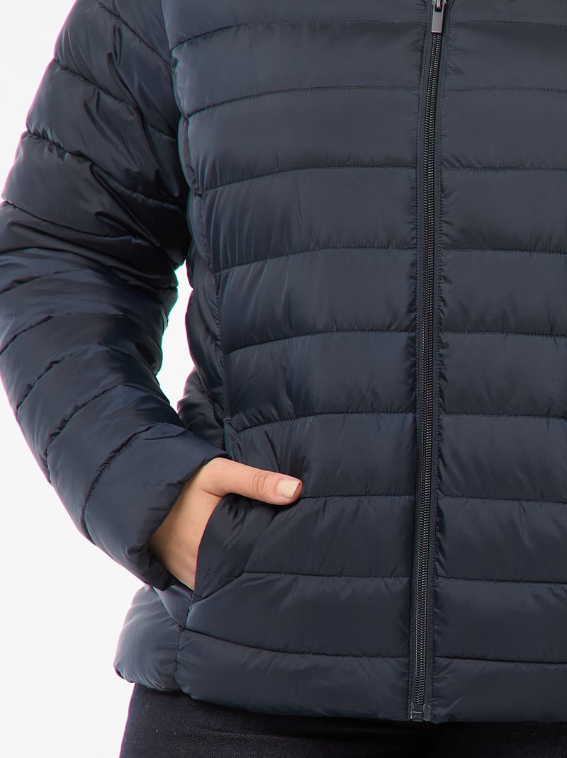 Showerproof quilted padded jacket blue - Kiabi