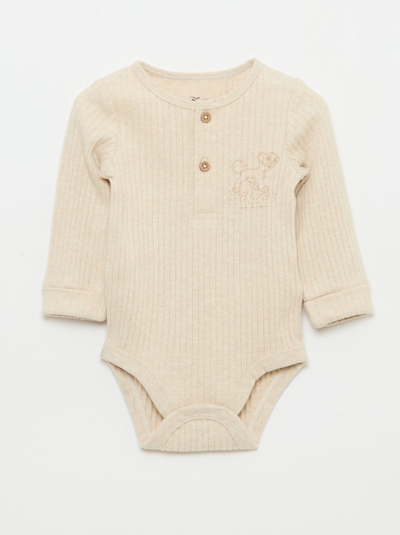 "Simba" 3-piece set: trousers + bodysuit + hat Beige - Kiabi
