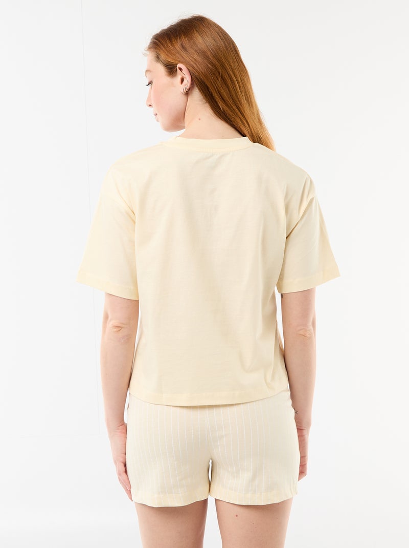 "Simba" print short pyjamas - 2 piece set Yellow - Kiabi