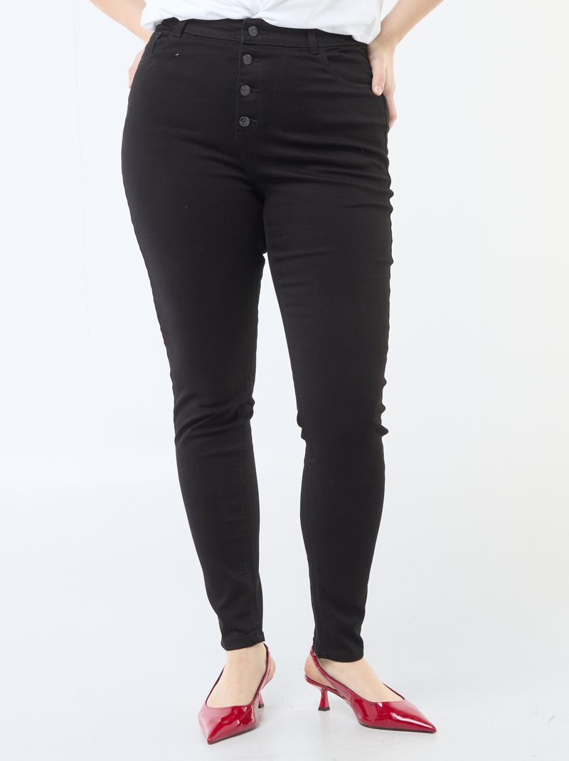 Skinny-Hose mit sehr hohem Bund - L28 Schwarz - Kiabi