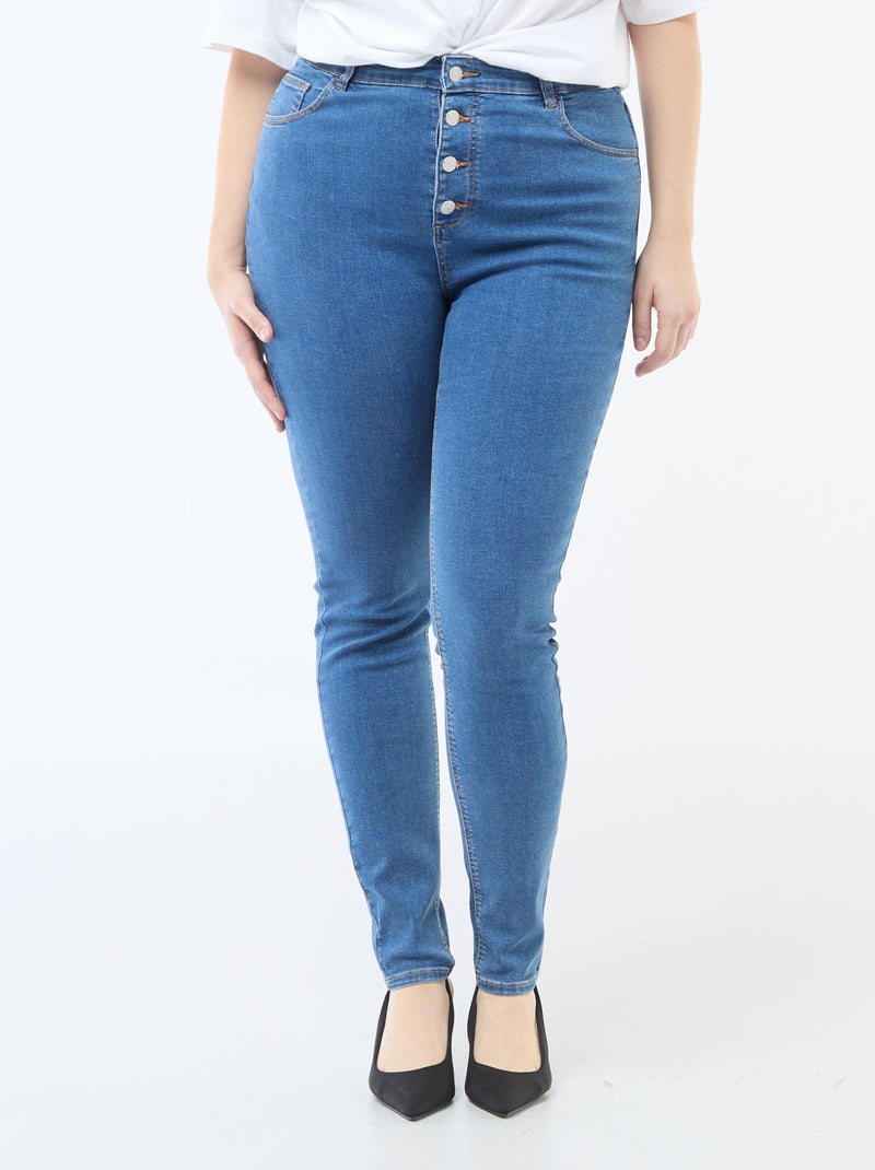 Skinny-Hose mit sehr hohem Bund - L34 Blau - Kiabi