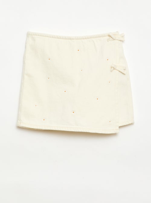 Skort with all-over embroidered patterns - Kiabi