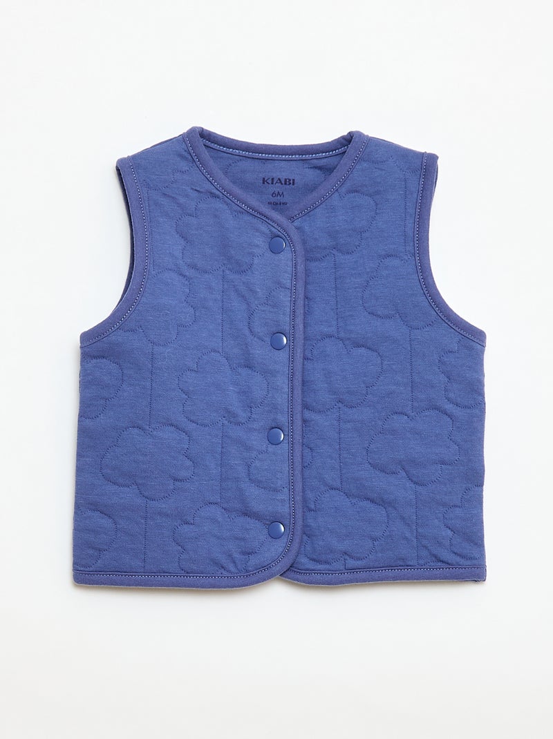 Sleepsuit + Quilted Vest Set Blue - Kiabi