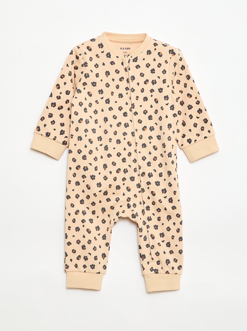 Sleepsuit + Quilted Vest Set Brown - Kiabi