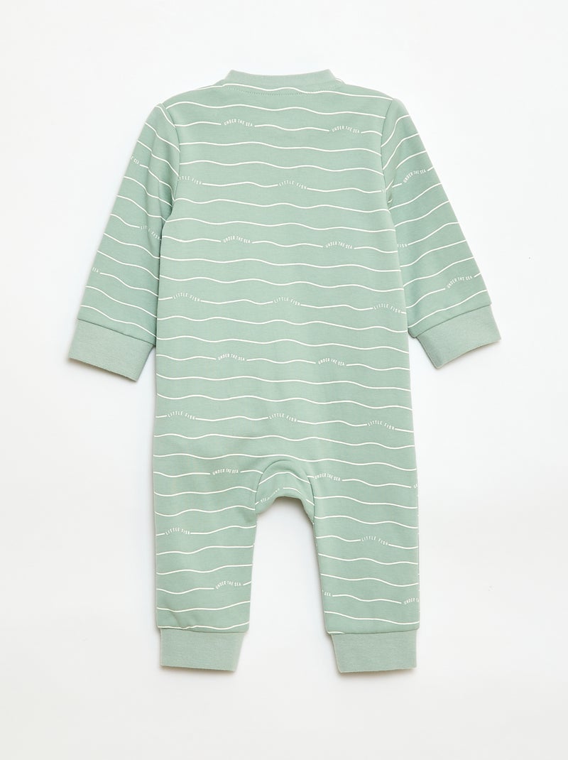 Sleepsuit + Quilted Vest Set Green - Kiabi