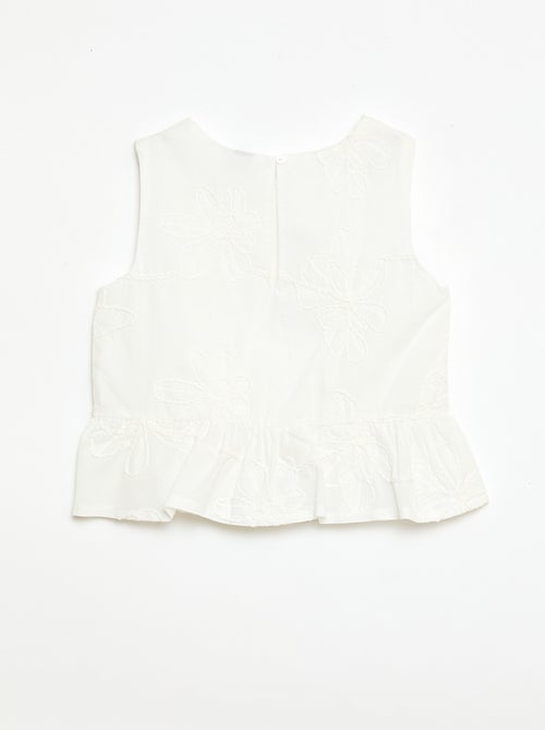 Sleeveless Blouse with Floral Embroidery - Kiabi Sleeveless Blouse with Floral Embroidery - Kiabi