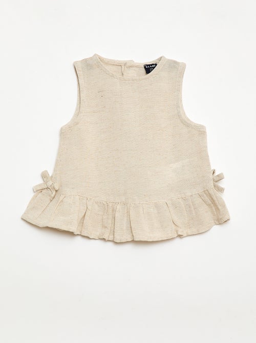 Sleeveless blouse with ruffles and bows - Kiabi