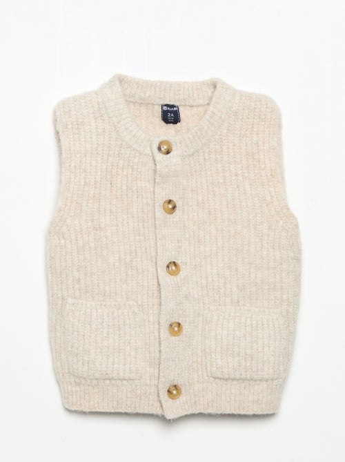 Sleeveless cardigan with pockets - Kiabi