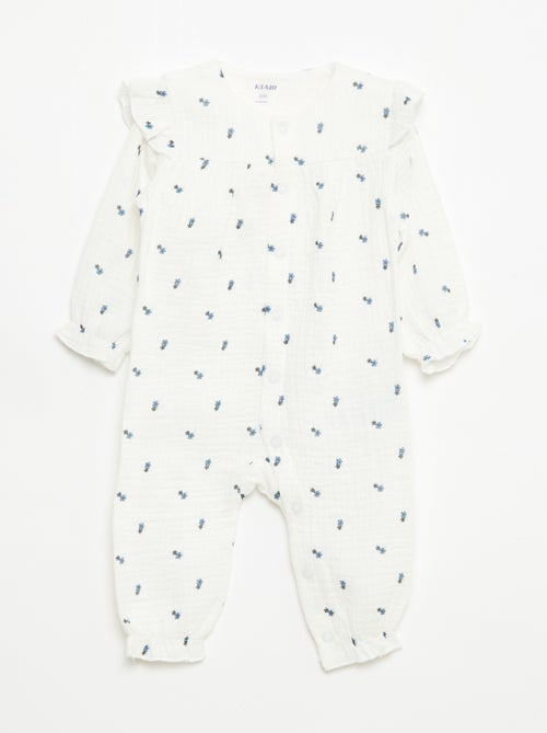 Sleeveless Cotton Double Gauze Sleepsuit - Kiabi Sleeveless Cotton Double Gauze Sleepsuit - Kiabi