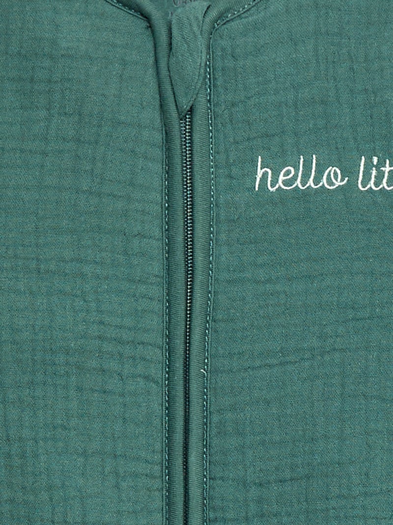 Sleeveless Cotton Muslin Sleeping Bag TOG 2 Green - Kiabi
