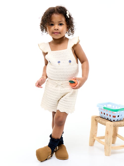 Sleeveless crochet knit top - Kiabi