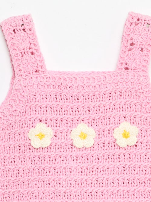 Sleeveless crochet sweater with 'flower' details - Kiabi
