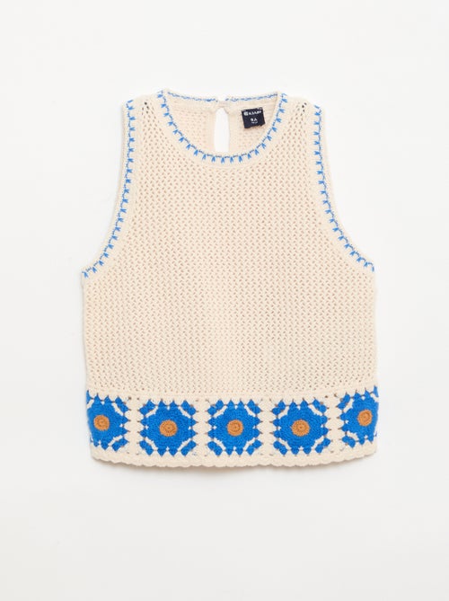 Sleeveless crochet top - Kiabi