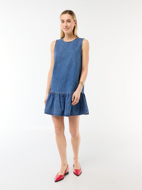 Sleeveless Denim Dress with Flared Hem - Kiabi