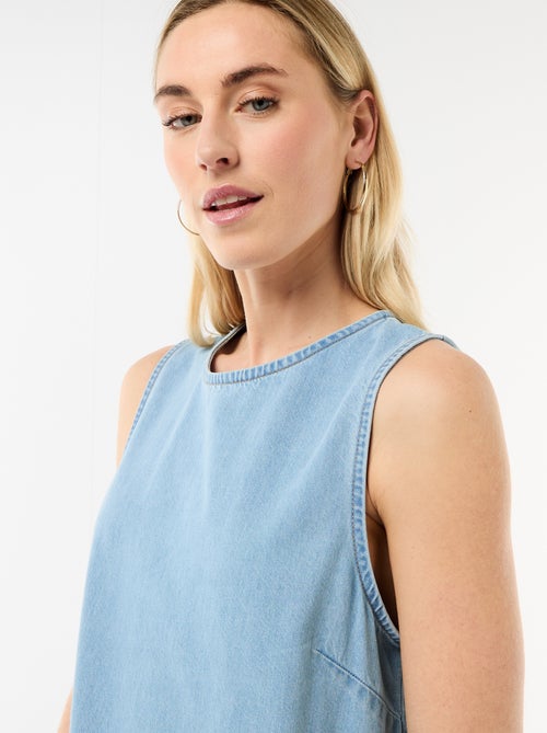 Sleeveless Denim Dress with Flared Hem - Kiabi