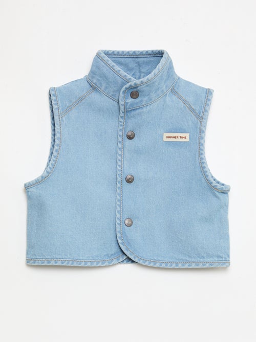 Sleeveless Denim Shirt in Cotton - Kiabi