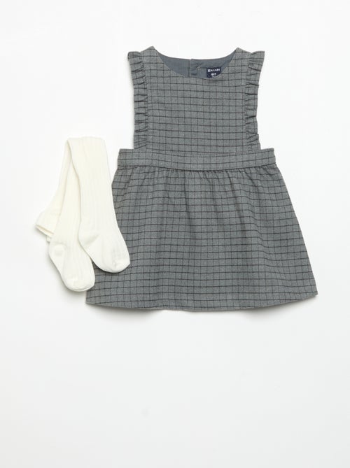 Sleeveless Dress and Tights Set - Kiabi Sleeveless Dress and Tights Set - Kiabi