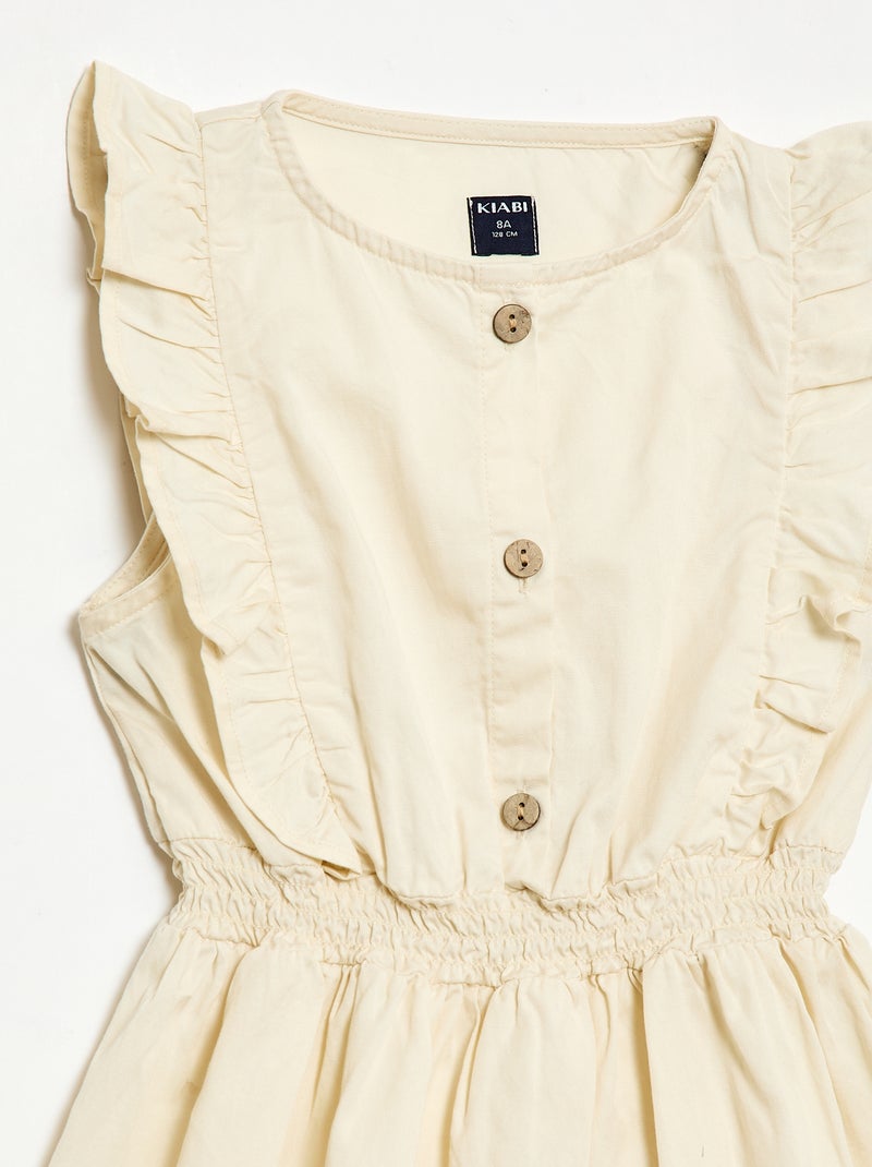 Sleeveless dress in lightweight fabric White - Kiabi