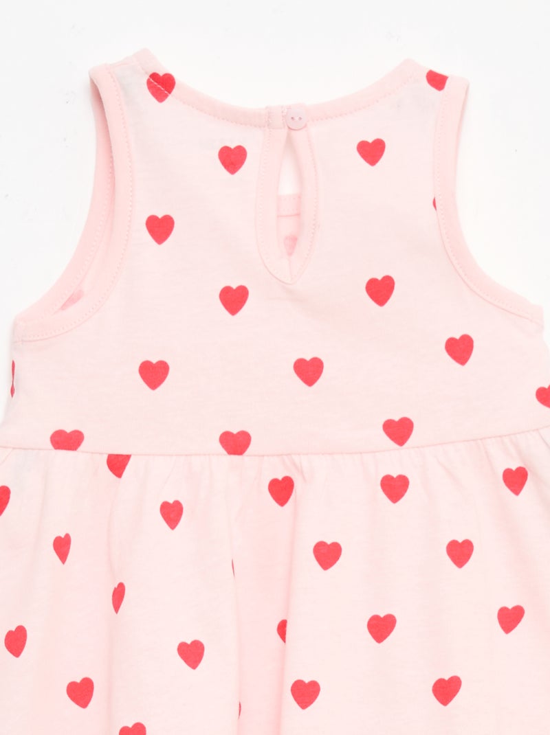 Sleeveless dress with message Pink - Kiabi