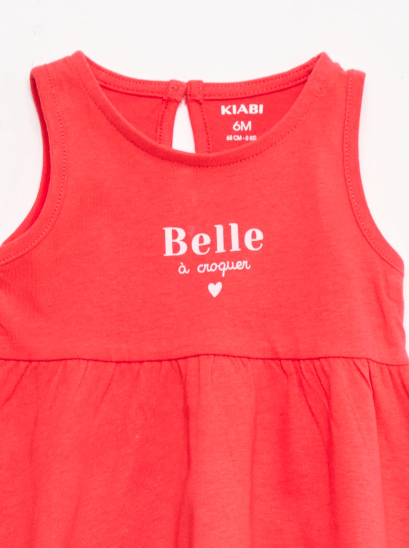 Sleeveless dress with message Red - Kiabi