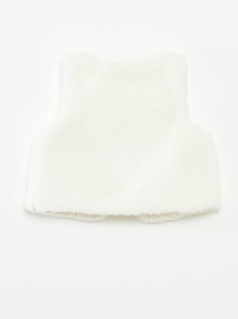 Sleeveless Faux Fur Vest White - Kiabi