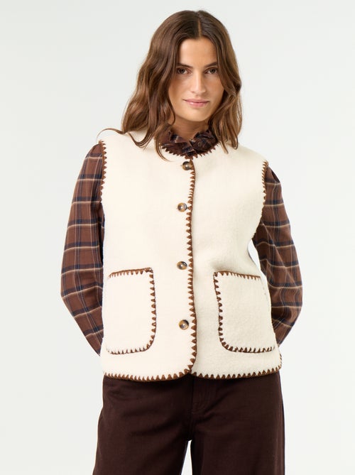 Sleeveless Faux Shearling Vest - Kiabi